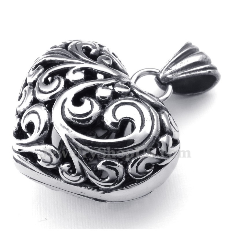 Halskette Mit Anhänger Aus Titan Mit Hohlen Herzen (Kostenlose Kette) Halskette Mit Anhänger Aus Titan Mit Hohlen Herzen (Kostenlose Kette)