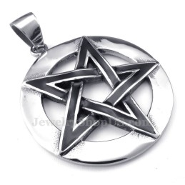 Halskette Mit Fünfzackigem Sternanhänger Aus Titan (Kostenlose Kette)