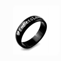Endless Love Herrenring Aus Schwarzem Titan, 6 Mm