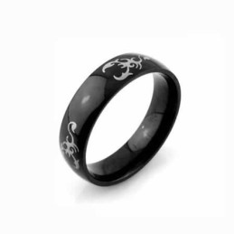 Scorpion King Herrenring Aus Schwarzem Titan, 6 Mm