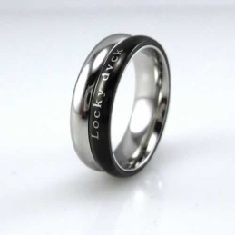 Locky Dvck Unisex 6Mm Schwarzer Titanring