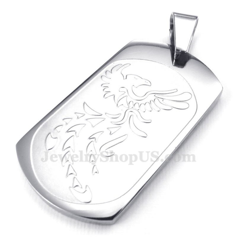 Halskette Mit Anhänger „Phönix-Karten“ Aus Titan (Kostenlose Kette) Halskette Mit Anhänger „Phönix-Karten“ Aus Titan (Kostenlose Kette)