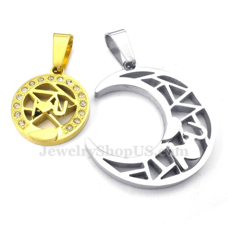 Titan-Gold-Halskette Mit Mond- Und Sternenanhänger Für Paare (Kostenlose Kette) (Ein Paar) Titan-Gold-Halskette Mit Mond- Und Sternenanhänger Für Paare (Kostenlose Kette) (Ein Paar)