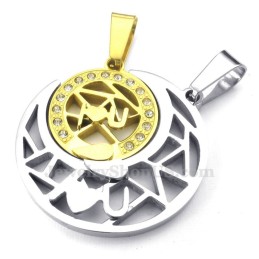Titan-Gold-Halskette Mit Mond- Und Sternenanhänger Für Paare (Kostenlose Kette) (Ein Paar)