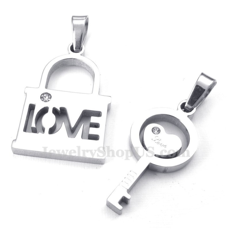 Halskette Mit Schlüsselanhänger Für Paare Aus Titansilber (Kostenlose Kette) (Ein Paar) Halskette Mit Schlüsselanhänger Für Paare Aus Titansilber (Kostenlose Kette) (Ein Paar)