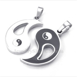 Titan-Halskette Mit Tai-Chi-Anhänger Für Paare (Kostenlose Kette) (Ein Paar)