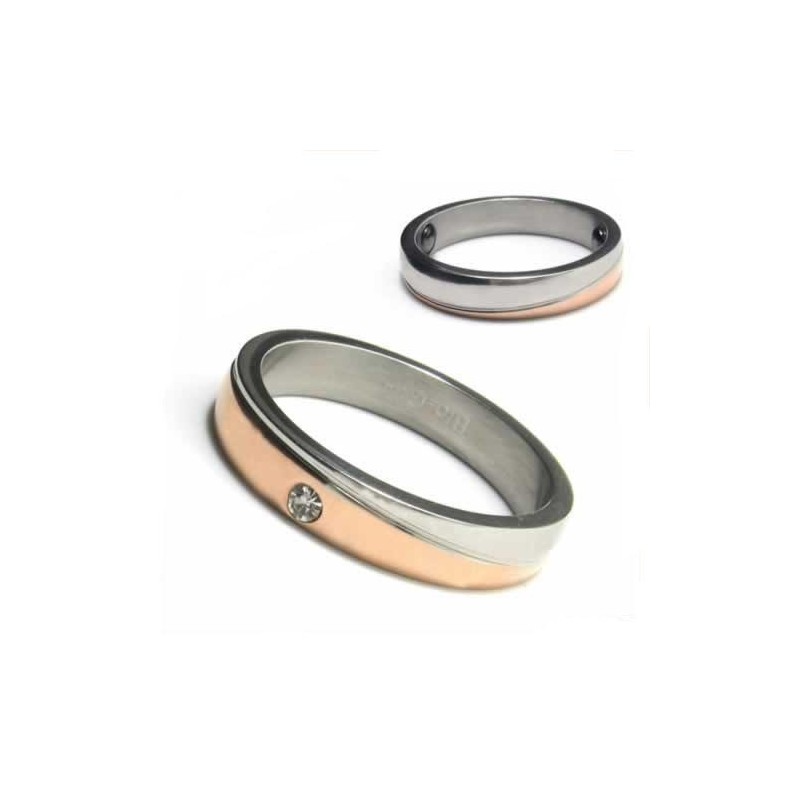 4 Mm Großer Court-Band-Ring Aus Titan Mit Diamanten Und Goldeinlage 4 Mm Großer Court-Band-Ring Aus Titan Mit Diamanten Und Goldeinlage