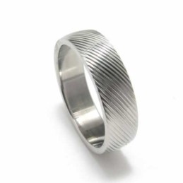 6 Mm Titanring Mit Kreuzmaserung