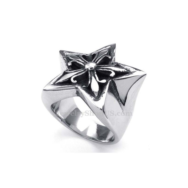 Titanring Mit Fünfzackigem Stern Titanring Mit Fünfzackigem Stern