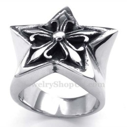 Titanring Mit Fünfzackigem Stern