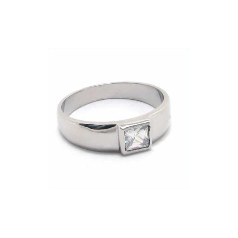6 Mm Court-Band-Ring Aus Titan Mit Diamanteneinlage 6 Mm Court-Band-Ring Aus Titan Mit Diamanteneinlage