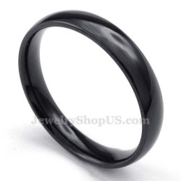 4 Mm Glatter Schwarzer Titanring