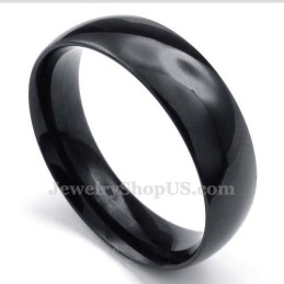 6 Mm Glatter Schwarzer Titanring