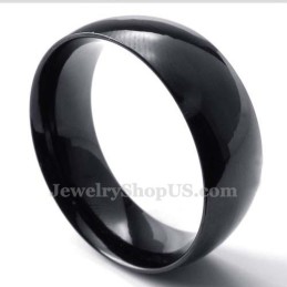 8 Mm Glatter Schwarzer Titanring
