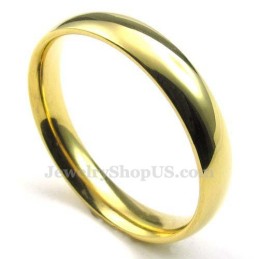 4 Mm Runder Gold-Titan-Ring