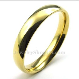 4 Mm Runder Gold-Titan-Ring