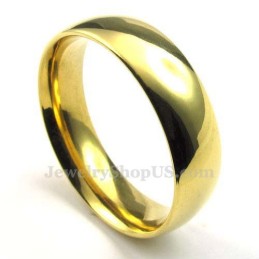 6 Mm Runder Gold-Titan-Ring