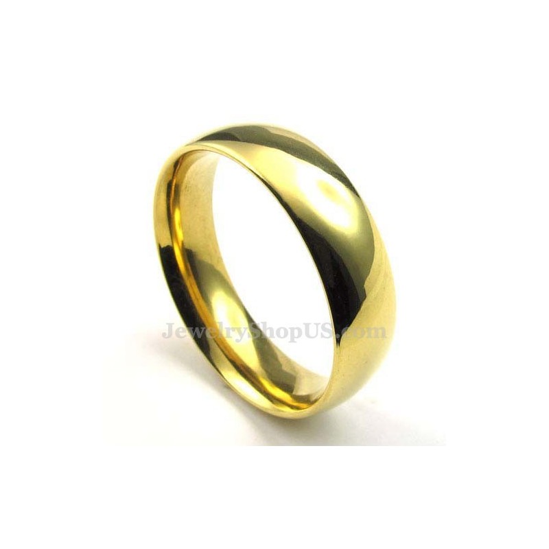6 Mm Runder Gold-Titan-Ring 6 Mm Runder Gold-Titan-Ring