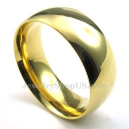 8 Mm Runder Gold-Titan-Ring