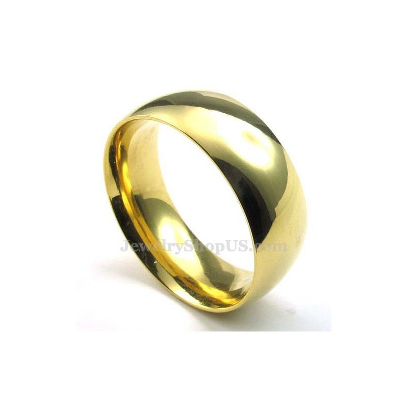 8 Mm Runder Gold-Titan-Ring 8 Mm Runder Gold-Titan-Ring