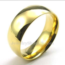 8 Mm Runder Gold-Titan-Ring