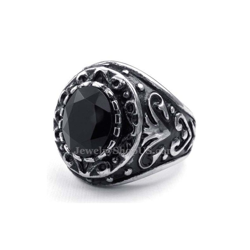 Herren Titanring Mit Schwarzem Zirkon Herren Titanring Mit Schwarzem Zirkon