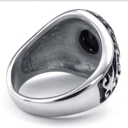 Herren Titanring Mit Schwarzem Zirkon