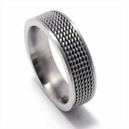 Meshed Herrenring Aus Titan, 8 Mm