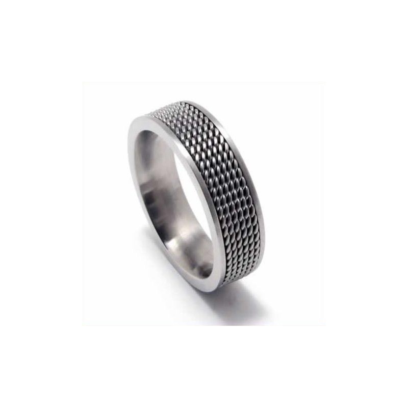 Meshed Herrenring Aus Titan, 8 Mm Meshed Herrenring Aus Titan, 8 Mm