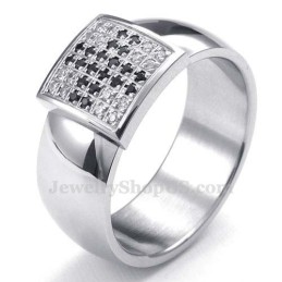 Titanring Mit Weißem Zirkon