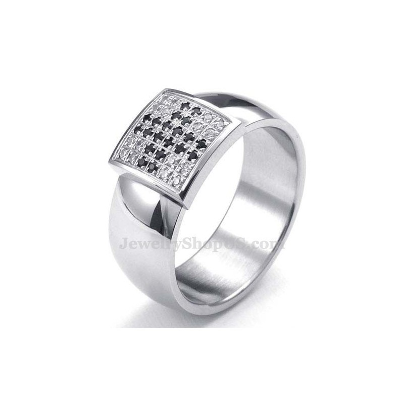 Titanring Mit Weißem Zirkon Titanring Mit Weißem Zirkon