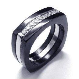 8 Mm Diamant-Unisex-Bandring Aus Titan