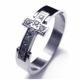 8 Mm Kreuzdiamant-Unisex-Bandring Aus Titan