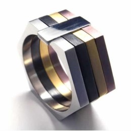 Sechseckiger Farbiger 11-Mm-Titanring