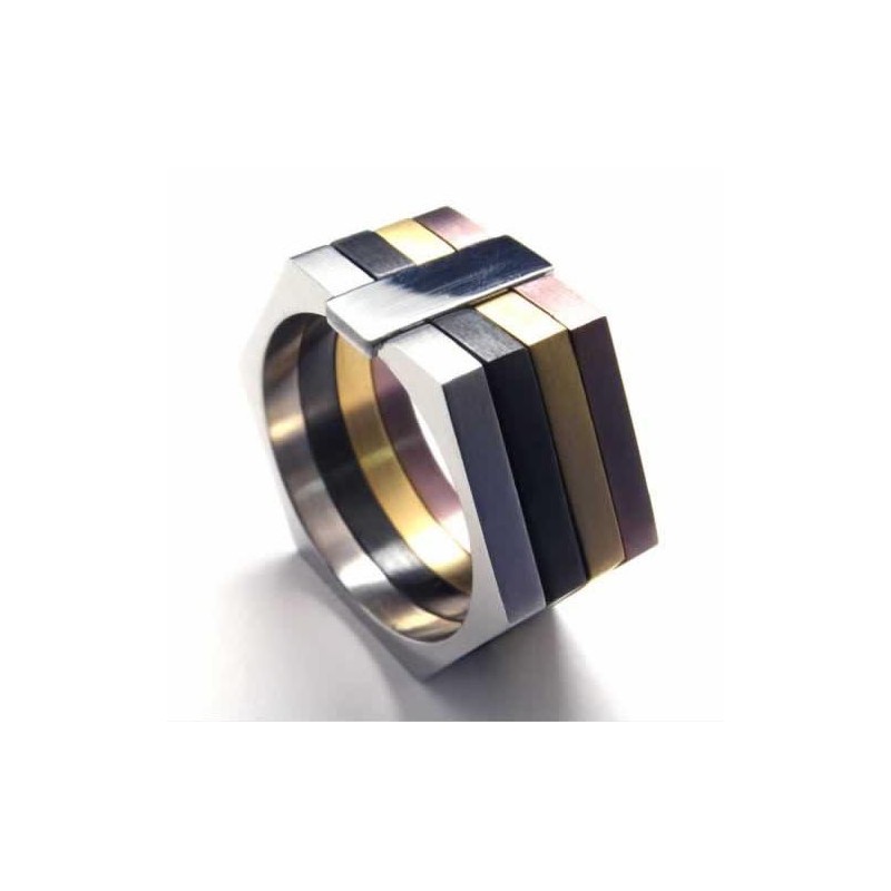 Sechseckiger Farbiger 11-Mm-Titanring Sechseckiger Farbiger 11-Mm-Titanring