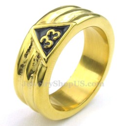 Freimaurerring Aus Goldenem Titan