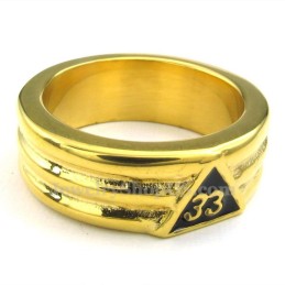Freimaurerring Aus Goldenem Titan