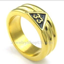 Freimaurerring Aus Goldenem Titan