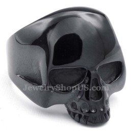 Schwarzer Totenkopfring Aus Titan