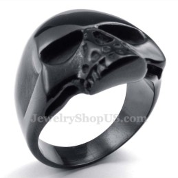 Schwarzer Totenkopfring Aus Titan