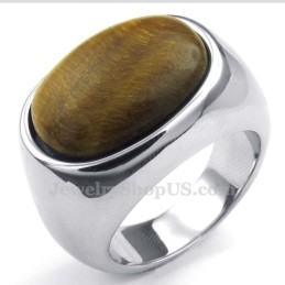 Herrenmode Titanring Mit Zierstein