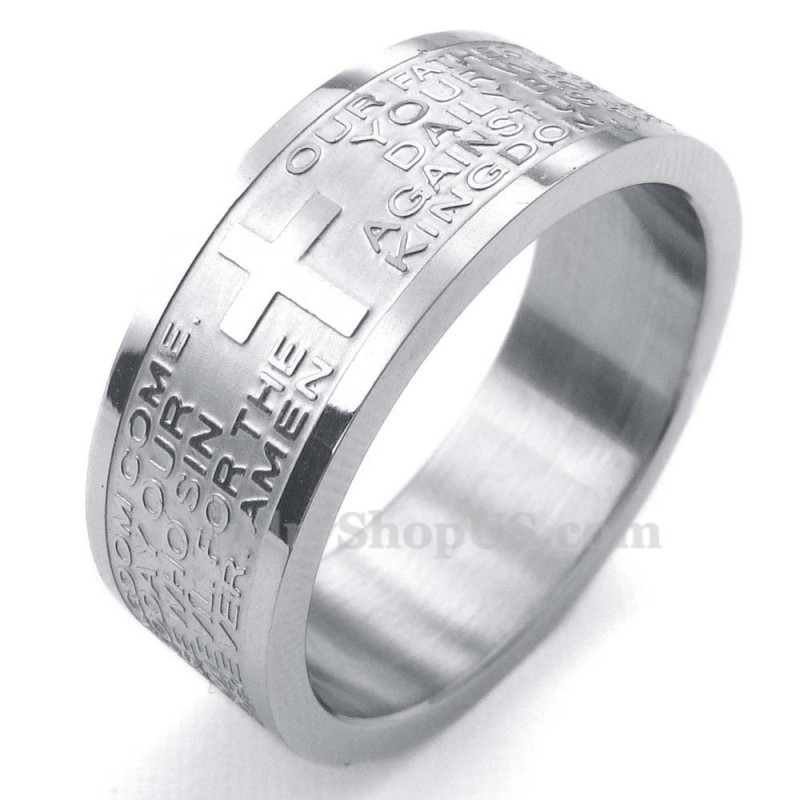 Titanring Mit Totenkopf Und Englischer Aufschrift Titanring Mit Totenkopf Und Englischer Aufschrift