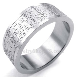 Titanring Mit Totenkopf Und Englischer Aufschrift