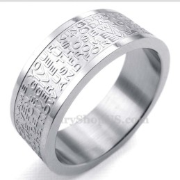 Titanring Mit Totenkopf Und Englischer Aufschrift