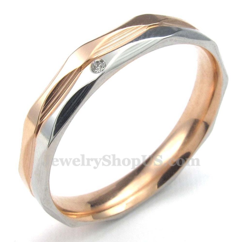 Roségoldener Titan-Paarring Mit Weißem Zirkon Roségoldener Titan-Paarring Mit Weißem Zirkon