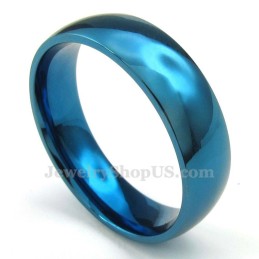 6 Mm Runder Blauer Titanring