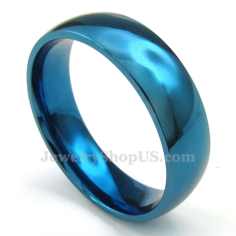 6 Mm Runder Blauer Titanring 6 Mm Runder Blauer Titanring