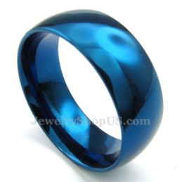 8 Mm Runder Blauer Titanring