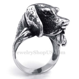 Titanring Mit Hundekopf