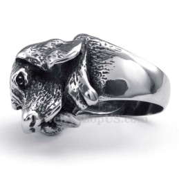 Titanring Mit Hundekopf
